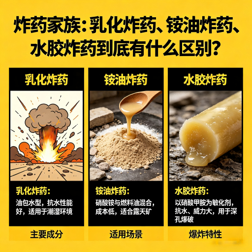 昂昂溪炸药家族：乳化炸药、铵油炸药、水胶炸药到底有什么区别？